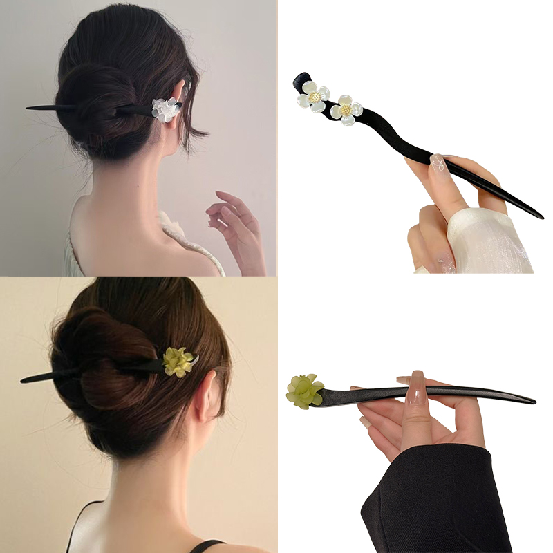Hair Care Ingredients - Vintage Chinese Stijl Houten Bloem Haar