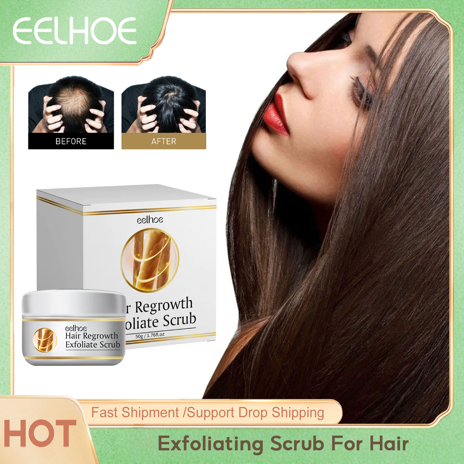Scalp Scrub Exfoliant - Hoofdhuid Reinigingsscrub Verwijder Roos Oliefollikel Behandeling