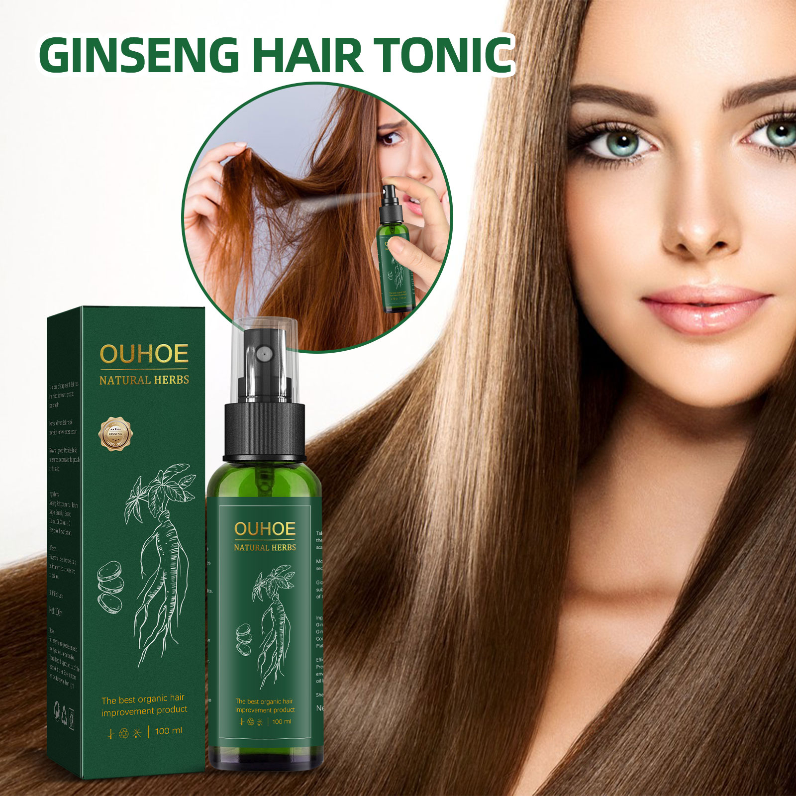 Hair Care Herbal Products - Natuurlijke Kruiden Ginseng Haarverzorging Spray Hydrateren