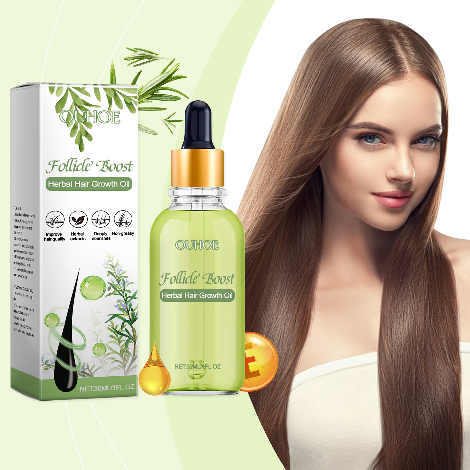 Kruidenolie voor haargroei, he - Hair Care Herbal Products recensie en prijs